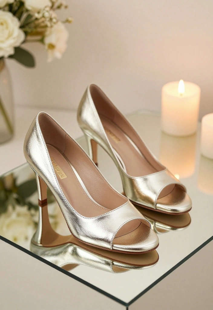 15 Unique Wedding Shoes That Will Steal the Show (You Won't Believe #9!) - 7. Elegant Metallic Mules 1