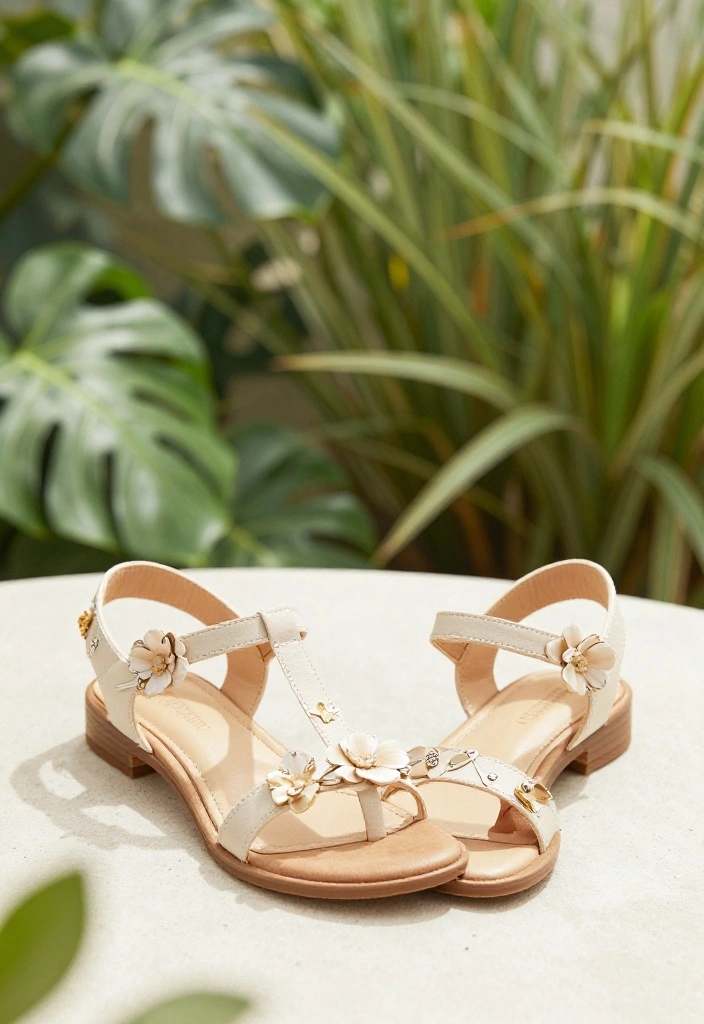 15 Unique Wedding Shoes That Will Steal the Show (You Won't Believe #9!) - 8. Charming T-Strap Sandals 1