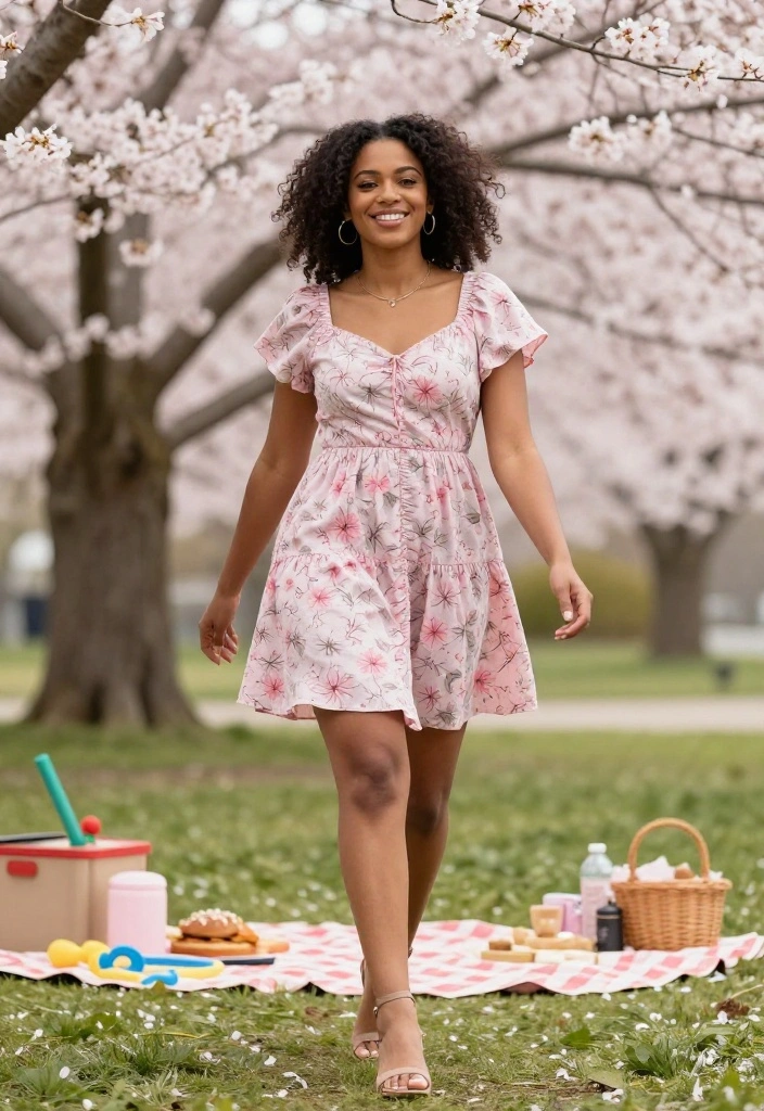 16 Gorgeous Cherry Blossom Dresses for Your Next Spring Gathering (Don’t Miss #3!) - 14. The Casual Cherry Blossom Shift Dress 1