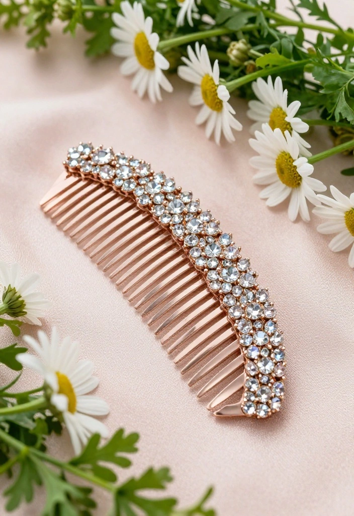16 Sparkly Wedding Hair Adornments That Will Dazzle on Your Big Day! - 3. Gleaming Bridal Combs 1