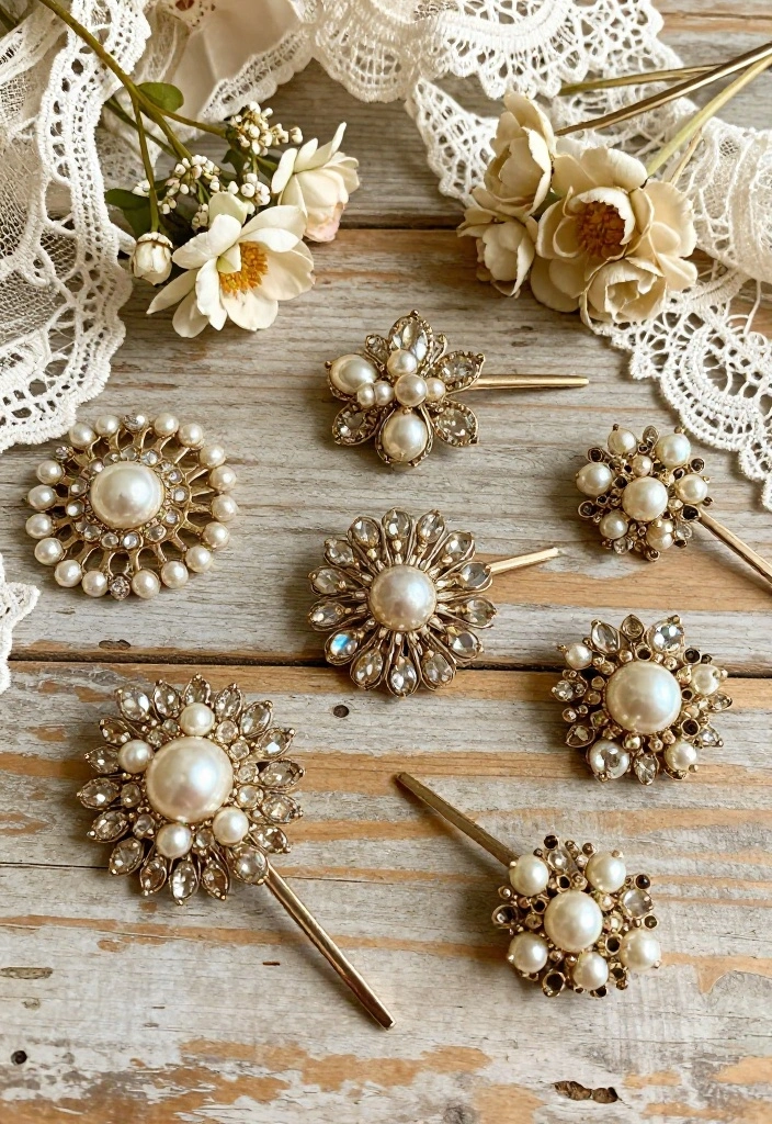 16 Sparkly Wedding Hair Adornments That Will Dazzle on Your Big Day! - 5. Vintage-Inspired Hair Accessories 1