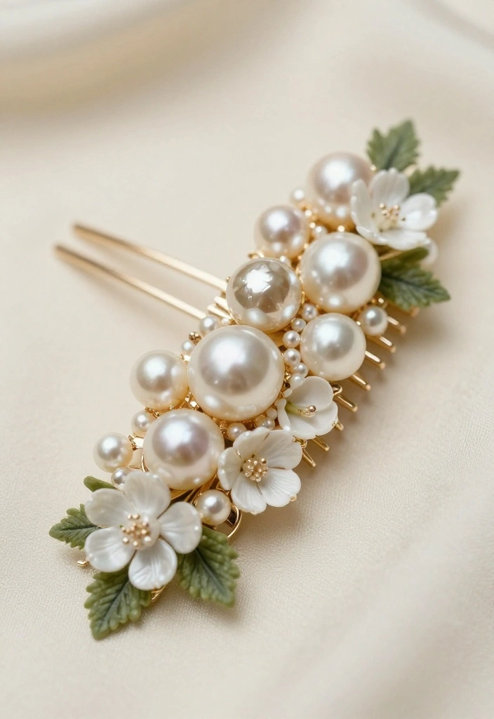 16 Sparkly Wedding Hair Adornments That Will Dazzle on Your Big Day! - 7. Opulent Pearl Accents 1