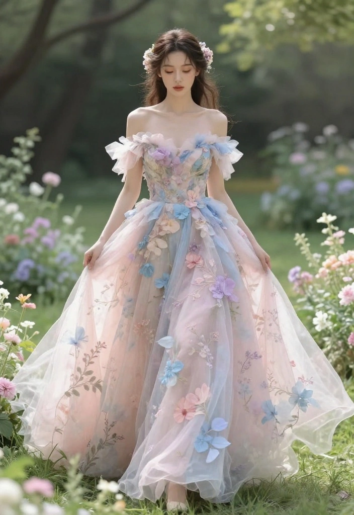 18 Colorful Floral Wedding Gowns to Brighten Your Big Day (Get Ready to Love #3!) - 3. Ethereal Pastels for a Dreamy Look 1