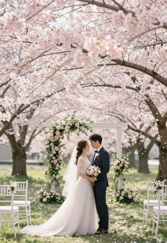 18 Gorgeous Cherry Blossom Wedding Photos That Will Make You Fall in Love Again! - 1. Under a Canopy of Blossoms 1