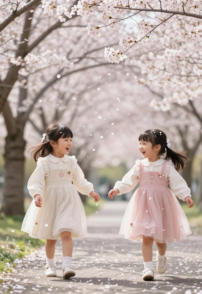 18 Gorgeous Cherry Blossom Wedding Photos That Will Make You Fall in Love Again! - 16. Adorable Flower Girl and Ring Bearer Moments 1
