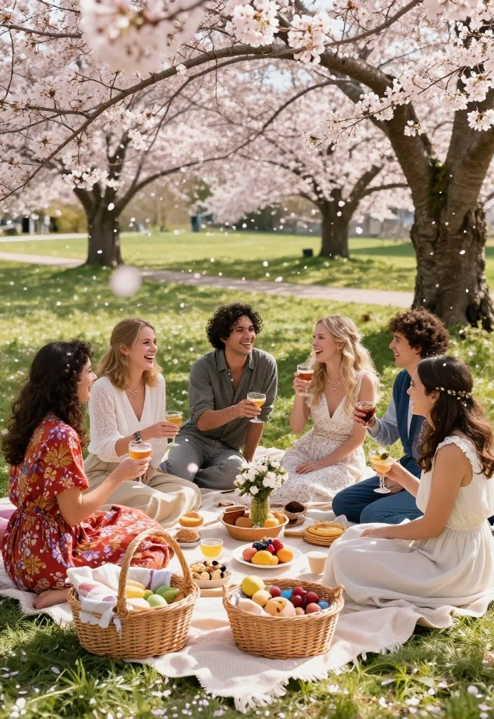 18 Gorgeous Cherry Blossom Wedding Photos That Will Make You Fall in Love Again! - 2. Whimsical Picnic Setup 1