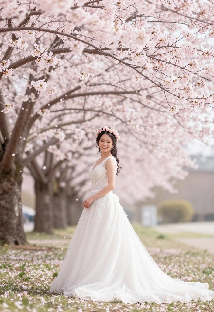 18 Gorgeous Cherry Blossom Wedding Photos That Will Make You Fall in Love Again! - 3. Elegant Bridal Portraits 1