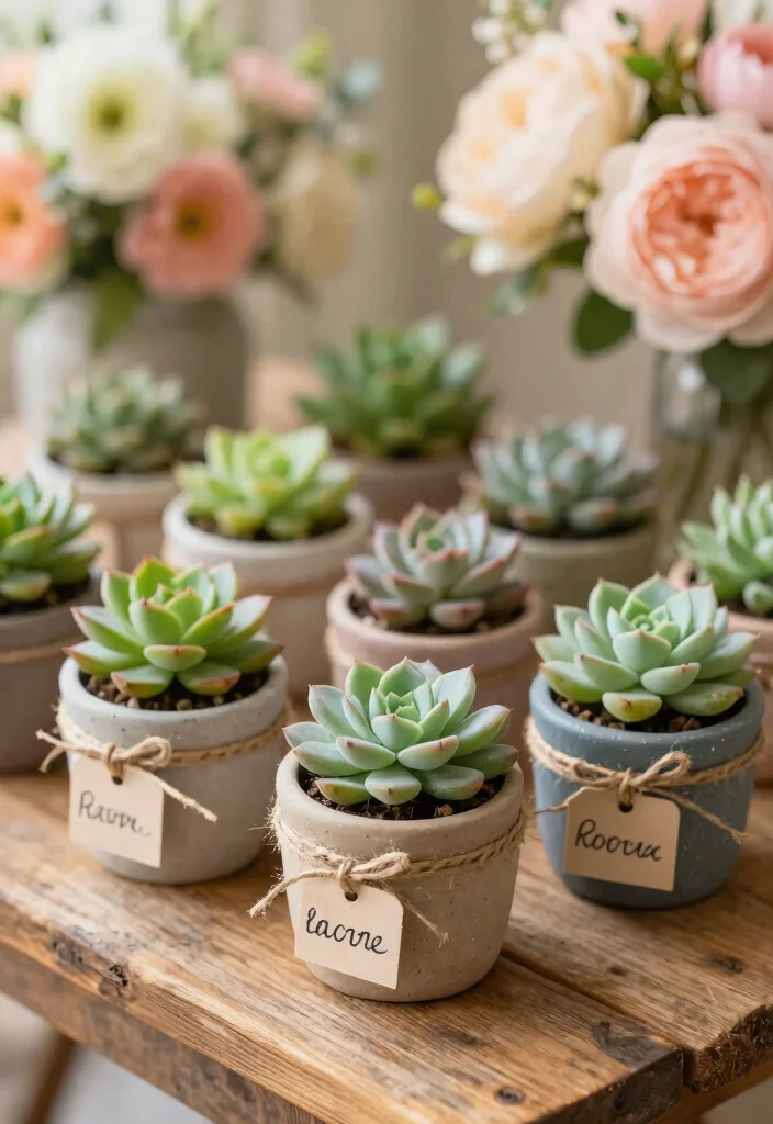 18 Trendy DIY Wedding Favors That Will WOW Your Guests (You’ll Love #3!) - 1. Succulent Party Favors 1