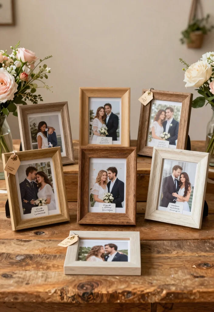 18 Trendy DIY Wedding Favors That Will WOW Your Guests (You’ll Love #3!) - 12. Photo Frames with a Twist 1