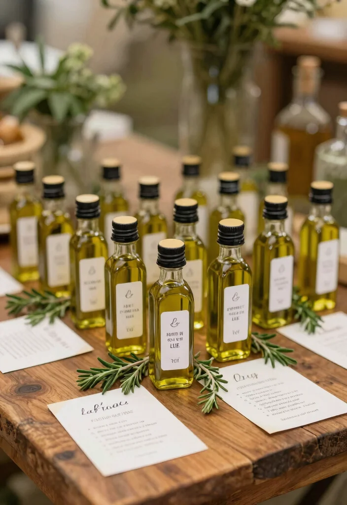 18 Trendy DIY Wedding Favors That Will WOW Your Guests (You’ll Love #3!) - 17. Miniature Bottles of Olive Oil 1