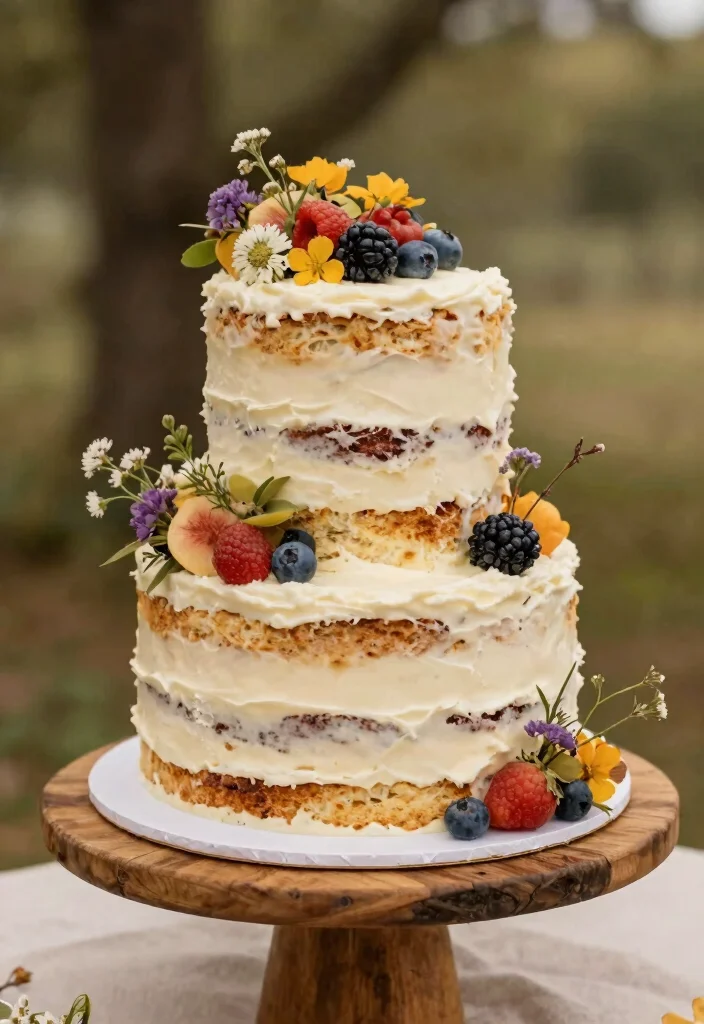 19 Glamorous Wedding Cake Designs That Will Make You Feel Like Royalty - 14. Rustic Charm 1