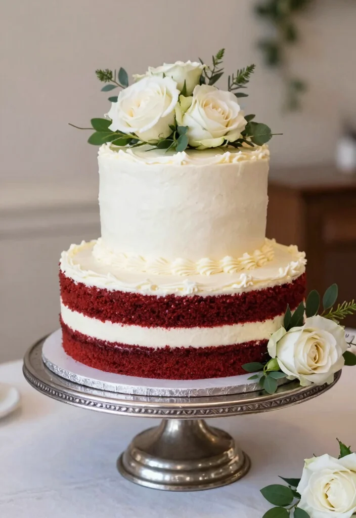 19 Glamorous Wedding Cake Designs That Will Make You Feel Like Royalty - 15. Classic Red Velvet 1