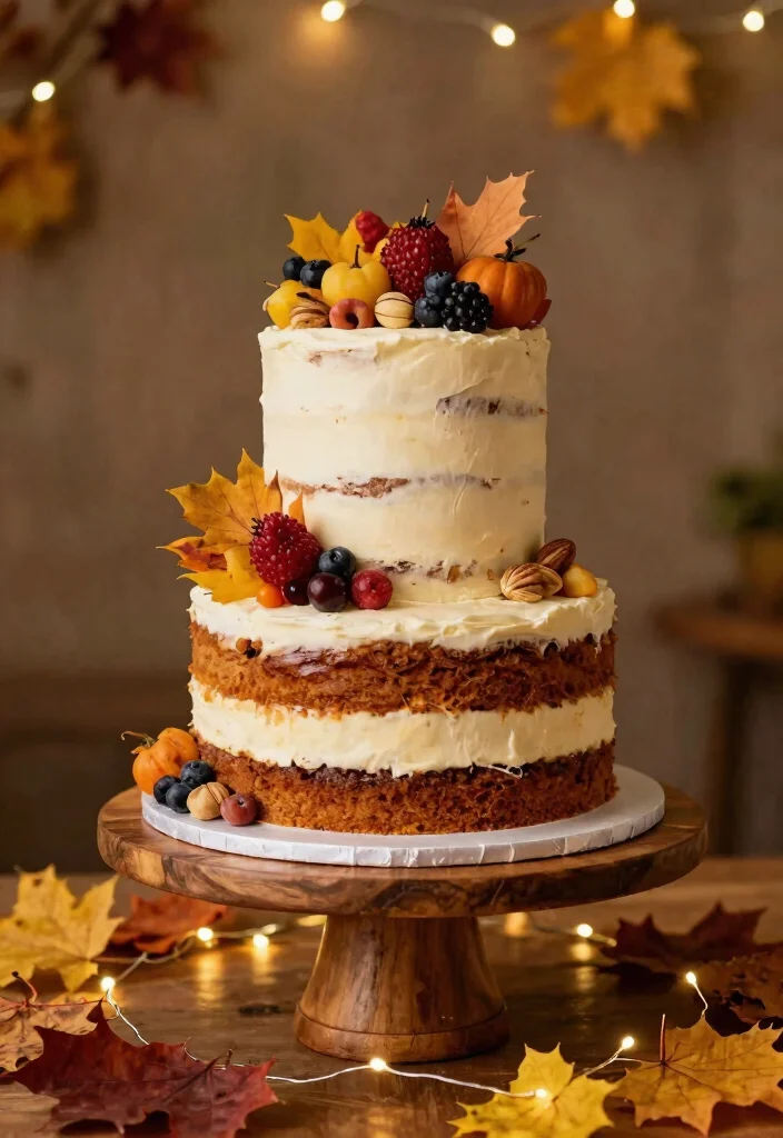 19 Glamorous Wedding Cake Designs That Will Make You Feel Like Royalty - 19. Seasonal Sensation 1