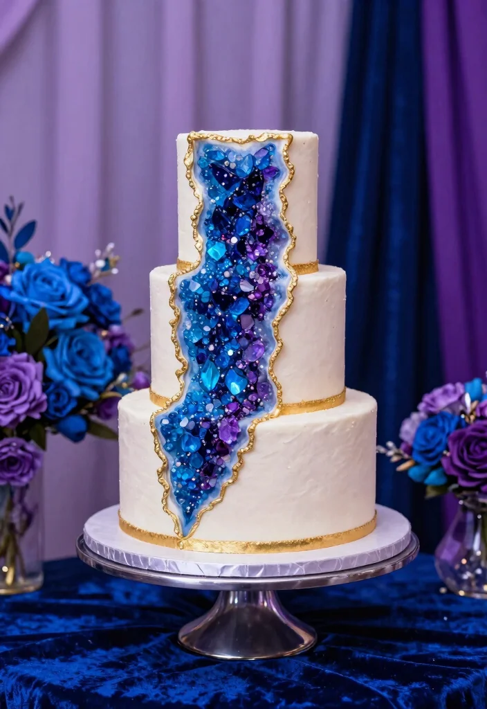 19 Glamorous Wedding Cake Designs That Will Make You Feel Like Royalty - 3. Glittering Geode Cake 1