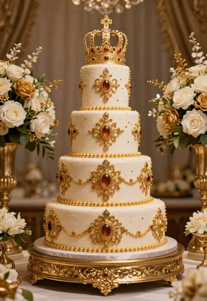 19 Glamorous Wedding Cake Designs That Will Make You Feel Like Royalty - 8. The Royal Crown Cake 1