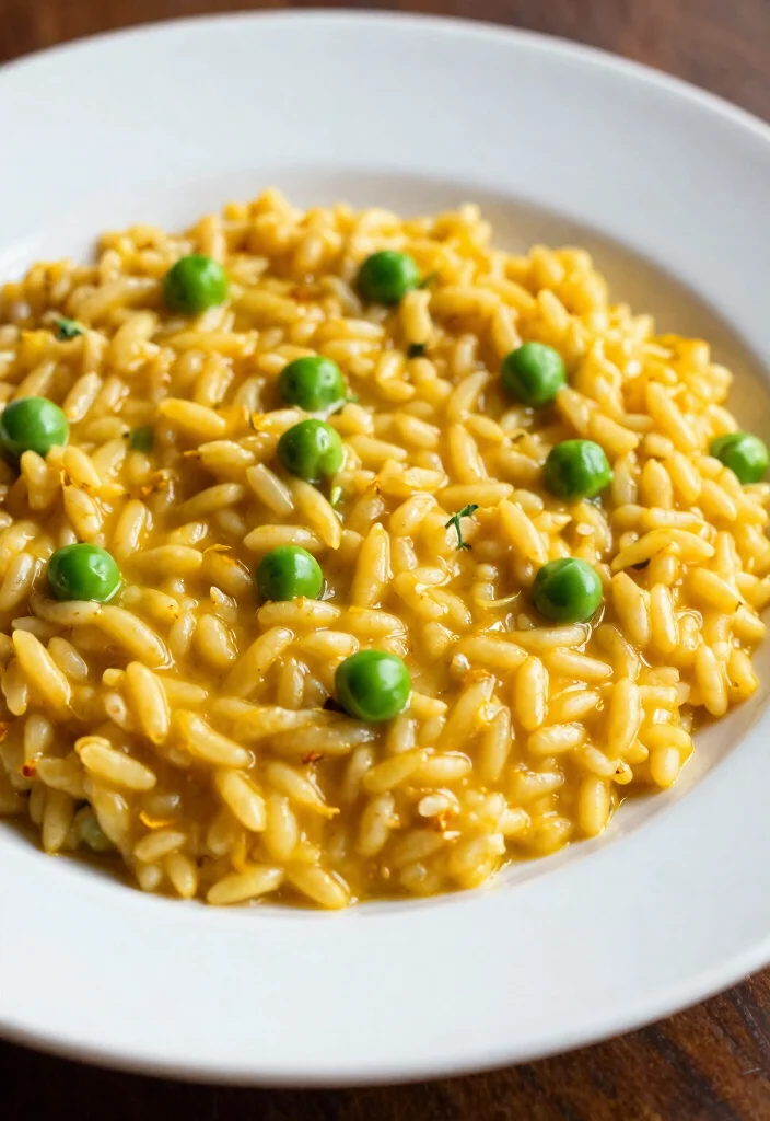 19 Gourmet Wedding Menu Ideas That Will Impress Even the Pickiest Guests (#7 Will Make You Drool!) - 12. Saffron Risotto with Peas 1