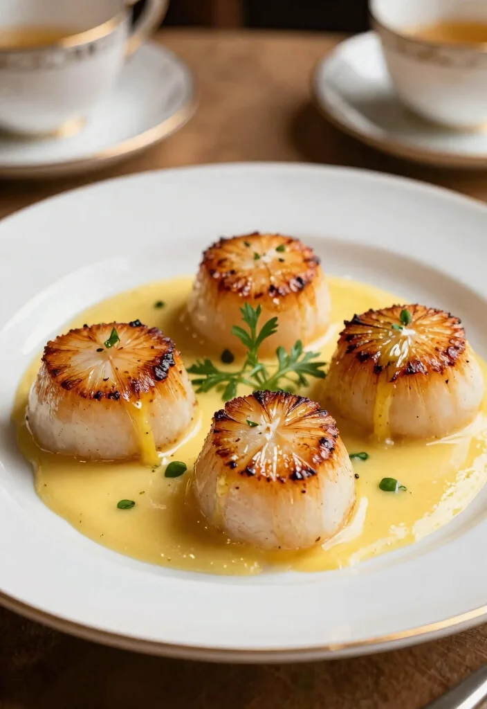 19 Gourmet Wedding Menu Ideas That Will Impress Even the Pickiest Guests (#7 Will Make You Drool!) - 7. Seared Scallops with Lemon Beurre Blanc 1
