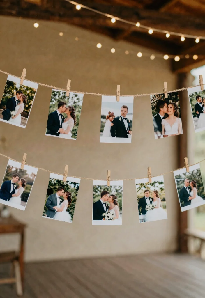 20 Budget-Friendly DIY Wedding Decor Ideas That Look Like a Million Bucks (#10 Will Blow Your Mind!) - 12. DIY Photo Display 1