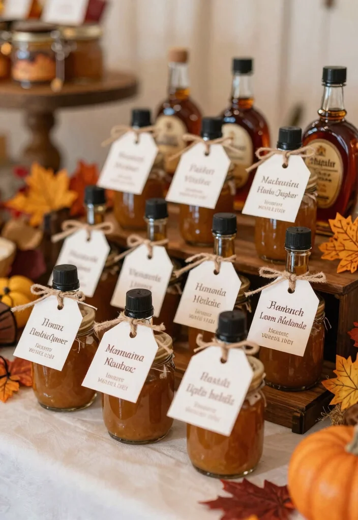 20 Cozy Fall Wedding Reception Ideas That Will Keep Everyone Comfortable (#4 Will Surprise You!) - 10. Personalized Favors 1