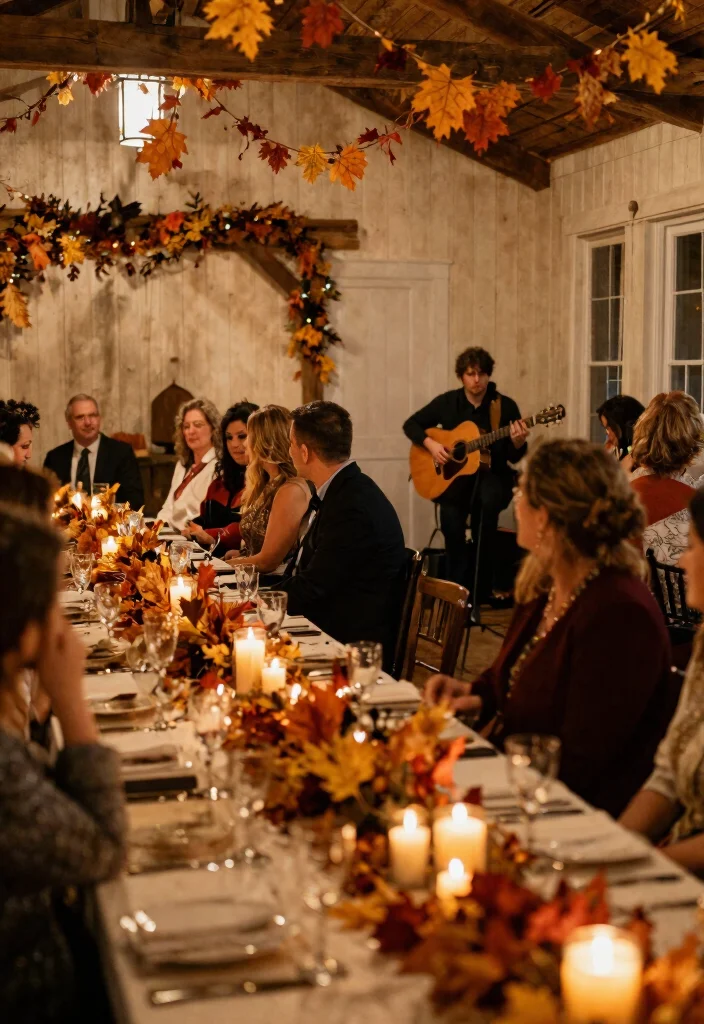 20 Cozy Fall Wedding Reception Ideas That Will Keep Everyone Comfortable (#4 Will Surprise You!) - 14. Seasonal Music Playlist 1