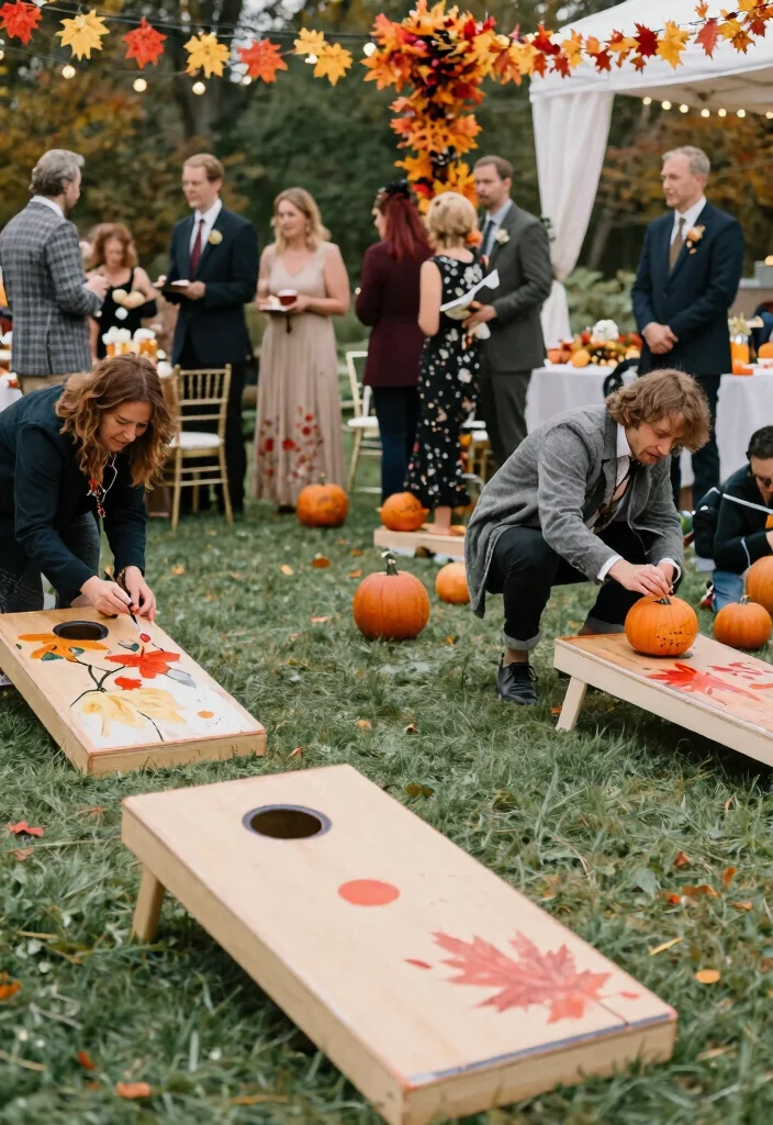 20 Cozy Fall Wedding Reception Ideas That Will Keep Everyone Comfortable (#4 Will Surprise You!) - 15. Group Activities 1