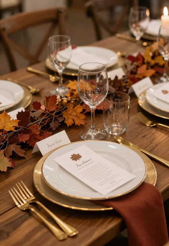 20 Cozy Fall Wedding Reception Ideas That Will Keep Everyone Comfortable (#4 Will Surprise You!) - 17. Elegant Table Settings 1