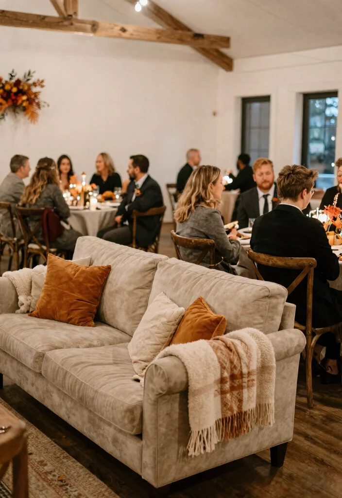 20 Cozy Fall Wedding Reception Ideas That Will Keep Everyone Comfortable (#4 Will Surprise You!) - 19. Comfortable Seating Arrangements 1