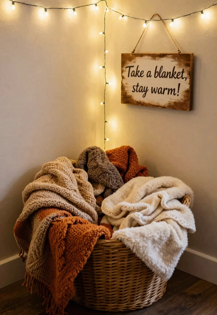 20 Cozy Fall Wedding Reception Ideas That Will Keep Everyone Comfortable (#4 Will Surprise You!) - 2. Cozy Blankets for Guests 1