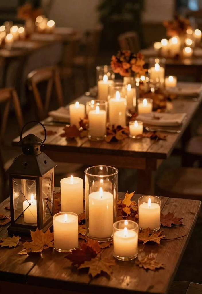 20 Cozy Fall Wedding Reception Ideas That Will Keep Everyone Comfortable (#4 Will Surprise You!) - 5. Candlelit Ambiance 1