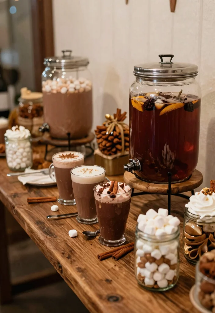 20 Cozy Fall Wedding Reception Ideas That Will Keep Everyone Comfortable (#4 Will Surprise You!) - 7. Warm Beverage Stations 1