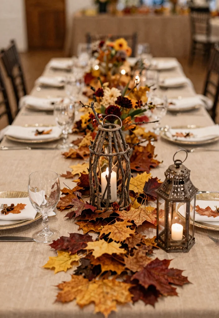 20 Cozy Fall Wedding Reception Ideas That Will Keep Everyone Comfortable (#4 Will Surprise You!) - 8. Natural Decor Elements 1