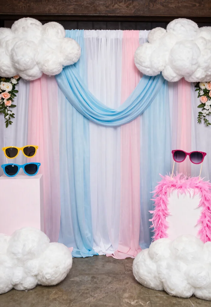20 Creative Cloud Dancer Decor Ideas to Transform Your 2026 Wedding Venue! - 10. Cloud Dancer Photo Booth 1