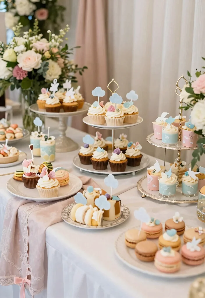 20 Creative Cloud Dancer Decor Ideas to Transform Your 2026 Wedding Venue! - 13. Cloud Dancer Dessert Table 1
