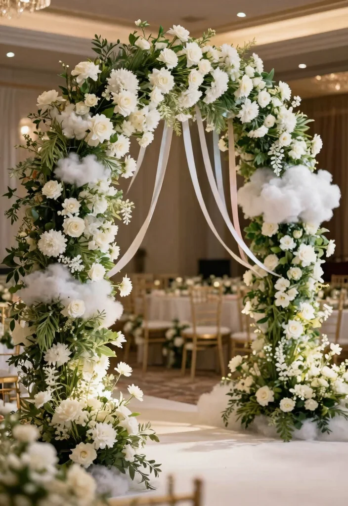 20 Creative Cloud Dancer Decor Ideas to Transform Your 2026 Wedding Venue! - 3. Dreamy Floral Arches 1