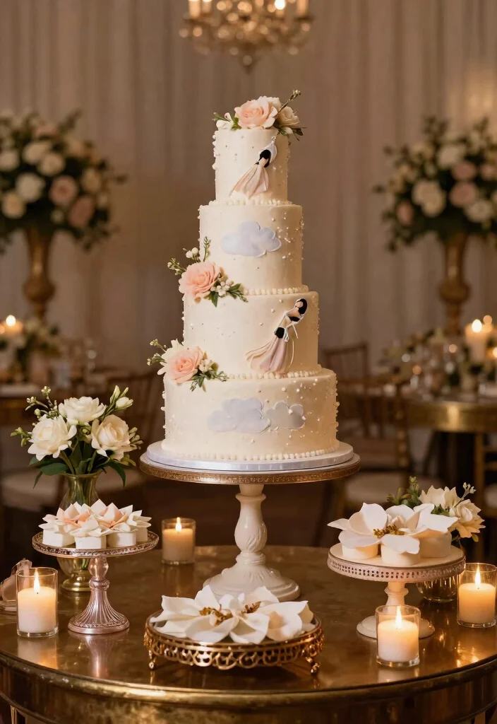 20 Creative Cloud Dancer Decor Ideas to Transform Your 2026 Wedding Venue! - 7. Cloud Dancer Cake Displays 1
