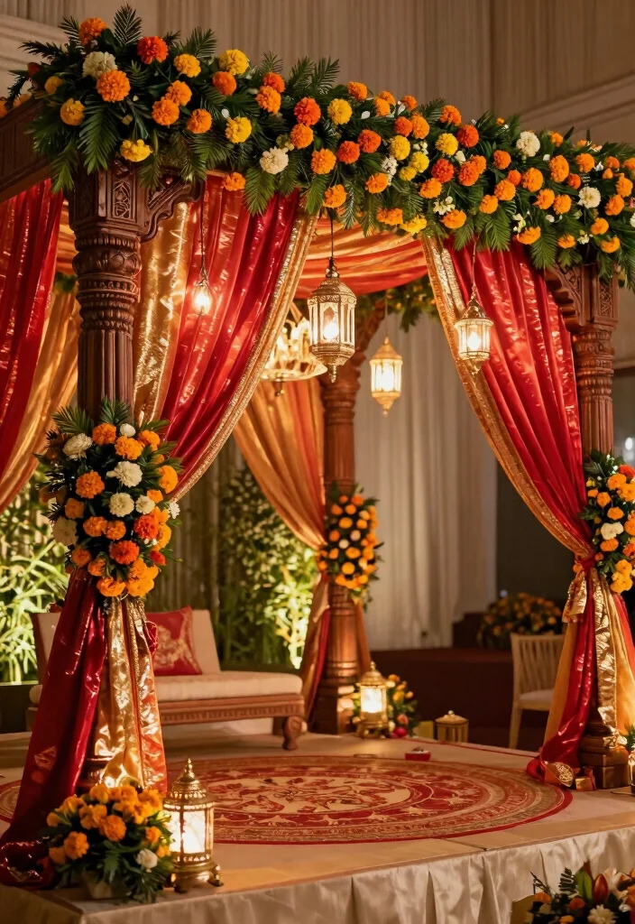 20 Cultural Wedding Stage Ideas That Celebrate Your Heritage! - 1. Traditional Indian Mandap 1