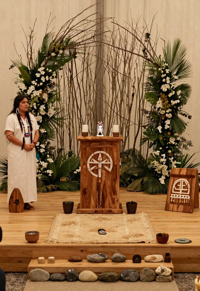 20 Cultural Wedding Stage Ideas That Celebrate Your Heritage! - 14. Alluring Native American Ceremony 1