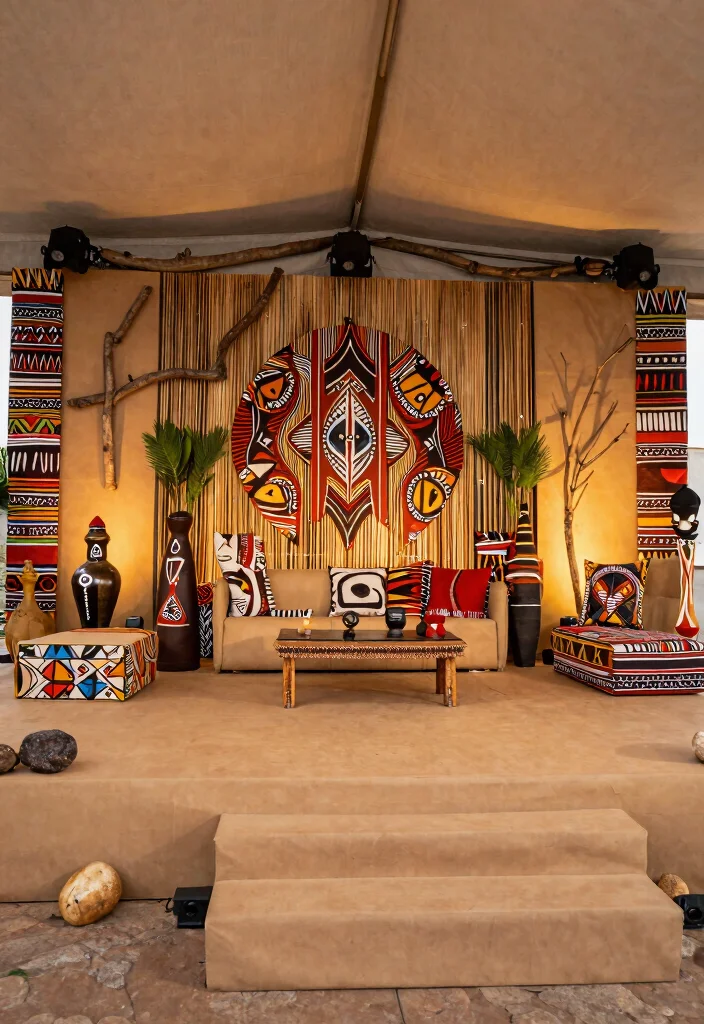 20 Cultural Wedding Stage Ideas That Celebrate Your Heritage! - 4. Vibrant African Safari Theme 1
