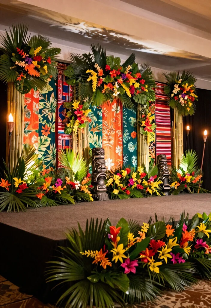20 Cultural Wedding Stage Ideas That Celebrate Your Heritage! - 7. Tropical Hawaiian Luau 1