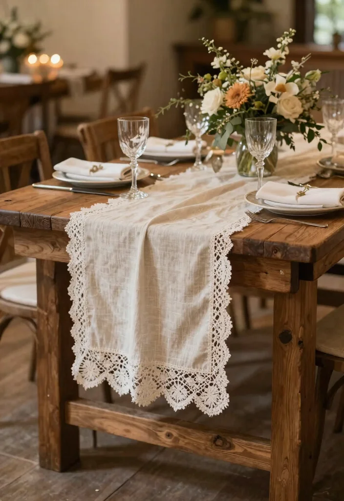 20 Elegant Rustic Wedding Decor Tips for a Cozy Celebration! - 11. Farm Tables with Elegant Linens 1