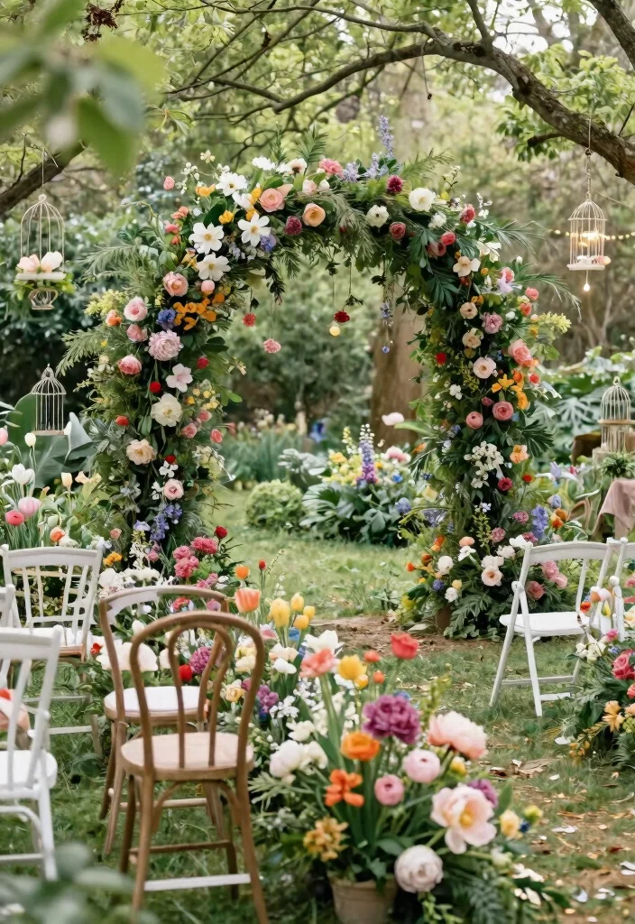 20 Enchanting Outdoor Wedding Ideas for a Dreamy Spring Celebration (You’ll Love #14!) - 1. Whimsical Garden Ceremony 1