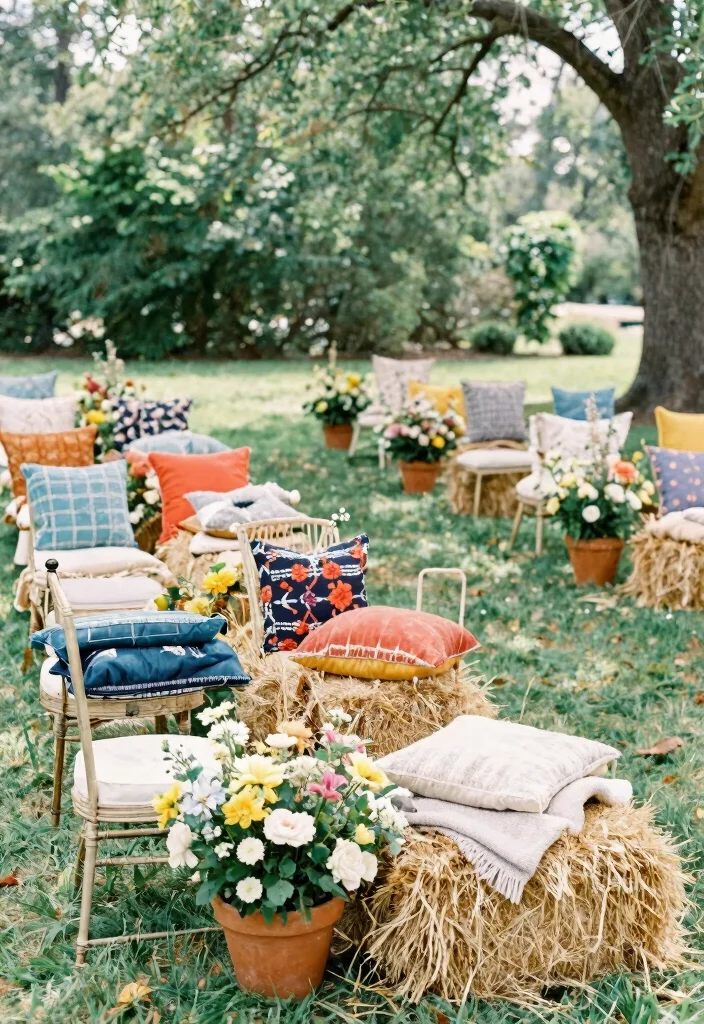 20 Enchanting Outdoor Wedding Ideas for a Dreamy Spring Celebration (You’ll Love #14!) - 11. Creative Guest Seating 1