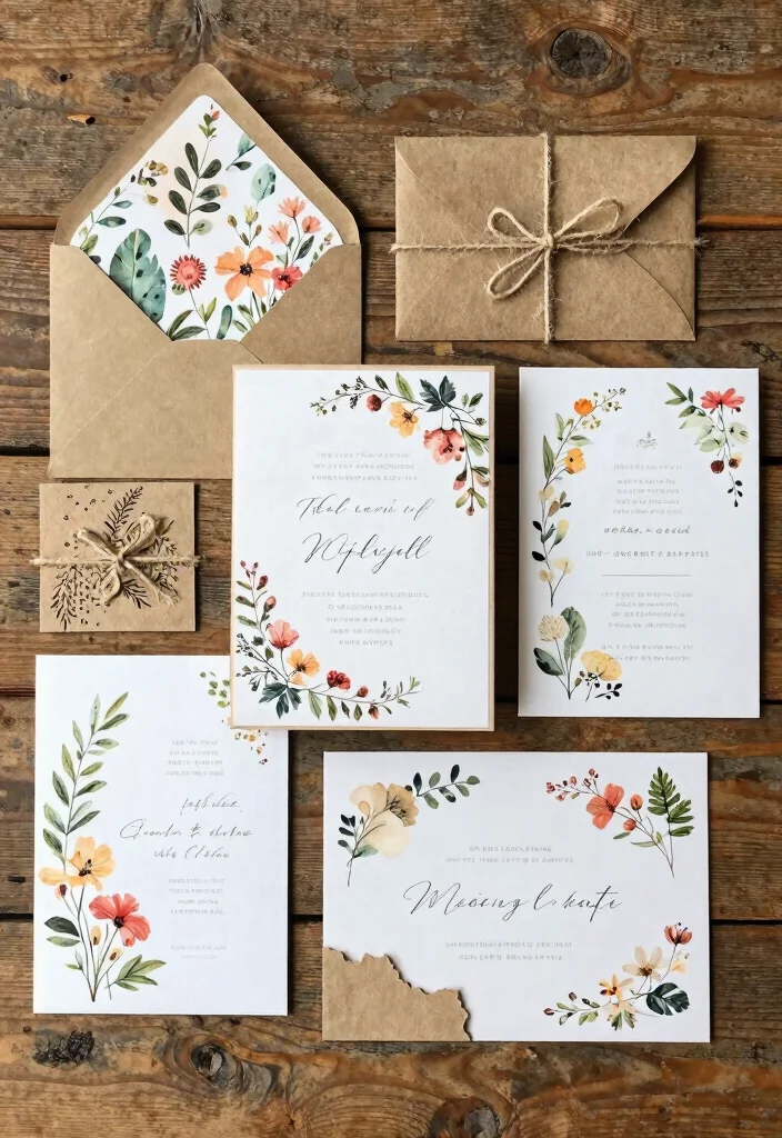 20 Enchanting Outdoor Wedding Ideas for a Dreamy Spring Celebration (You’ll Love #14!) - 13. Nature-Inspired Invitations 1