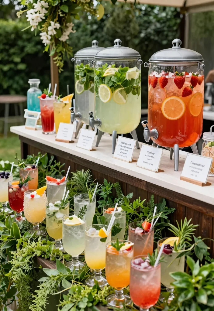20 Enchanting Outdoor Wedding Ideas for a Dreamy Spring Celebration (You’ll Love #14!) - 15. Seasonal Signature Drinks 1