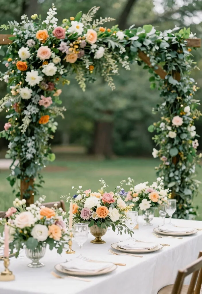 20 Enchanting Outdoor Wedding Ideas for a Dreamy Spring Celebration (You’ll Love #14!) - 6. Floral-Infused Decor 1