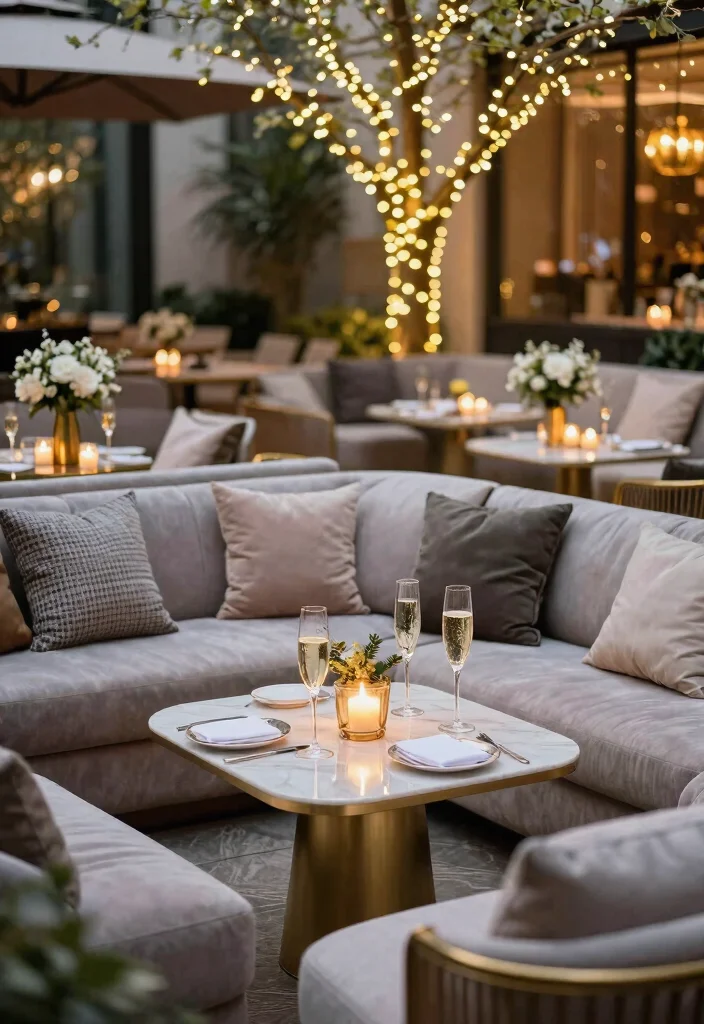 20 Enchanting Outdoor Wedding Ideas for a Dreamy Spring Celebration (You’ll Love #14!) - 8. Elegant Champagne Lounge 1