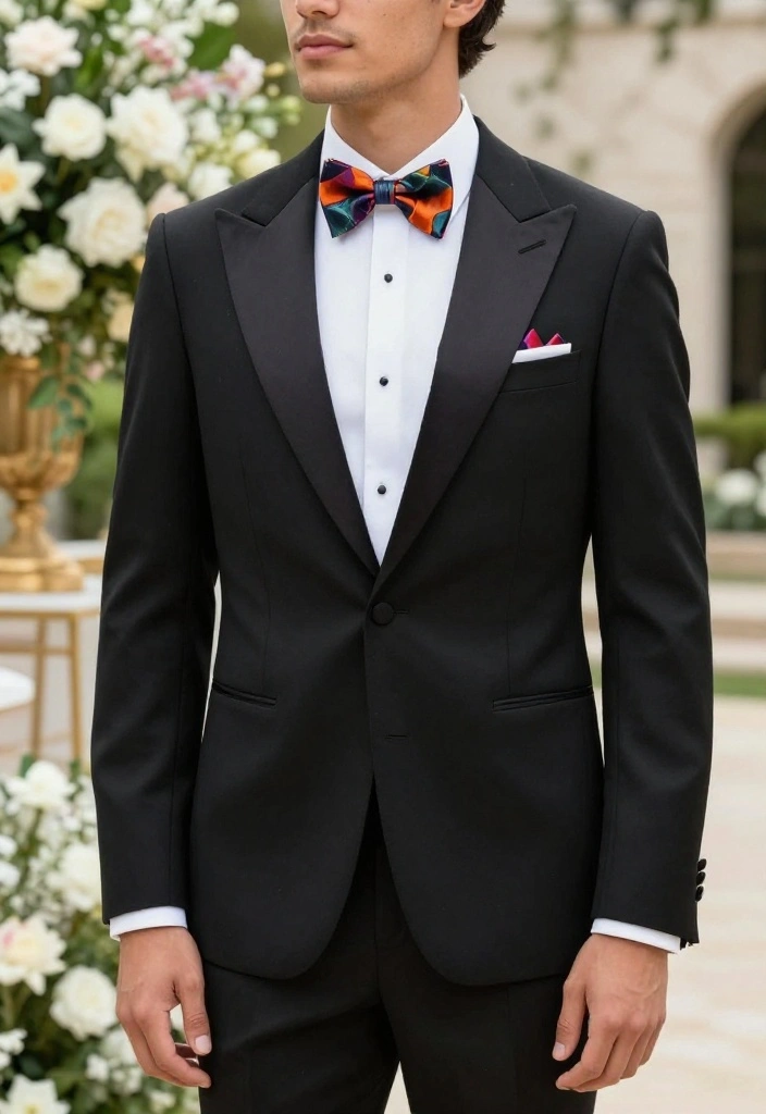 20 Groomsmen Attire Suggestions That Will Have Everyone Talking (Don't Miss #3!) - 1. Classic Black Tuxedo with a Twist 1