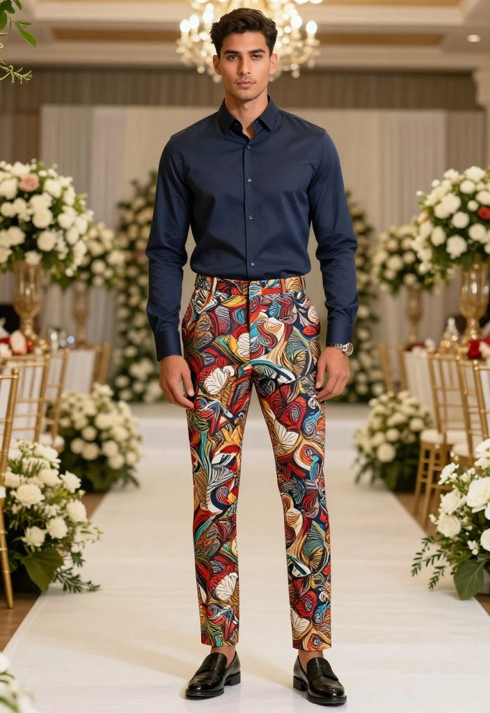 20 Groomsmen Attire Suggestions That Will Have Everyone Talking (Don't Miss #3!) - 15. Unique Pants with Simple Tops 1