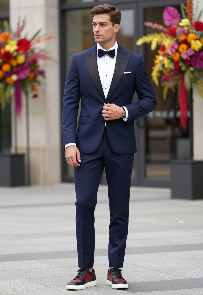 20 Groomsmen Attire Suggestions That Will Have Everyone Talking (Don't Miss #3!) - 17. Suits with Sneakers for a Modern Edge 1
