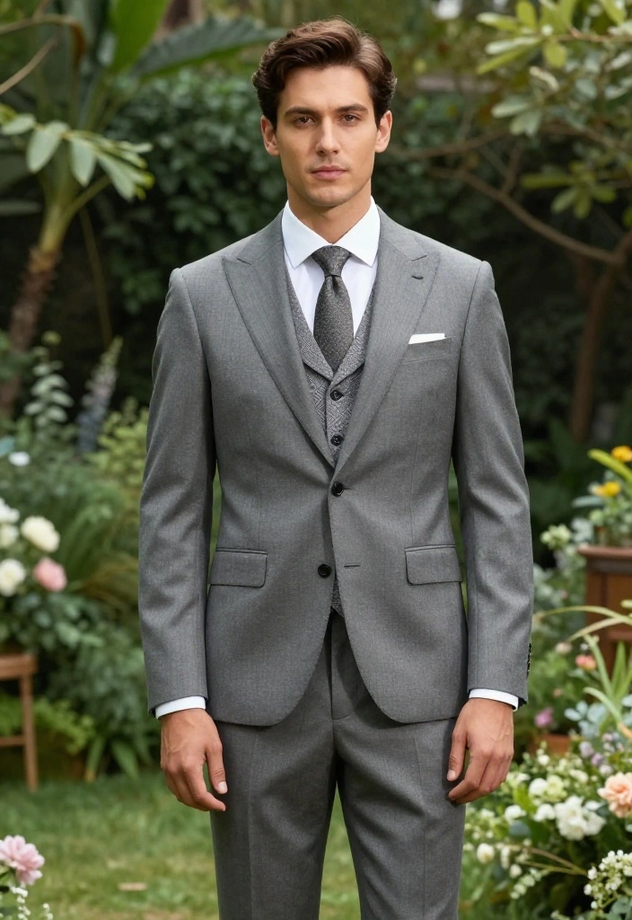 20 Groomsmen Attire Suggestions That Will Have Everyone Talking (Don't Miss #3!) - 2. Grey Suits with Patterned Vests 1